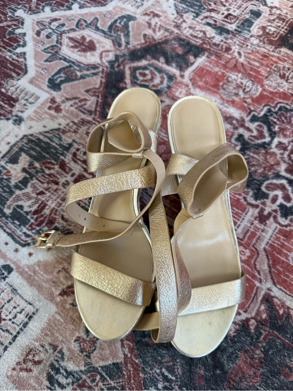 Michael Kors Metallic Gold Strappy Sandals